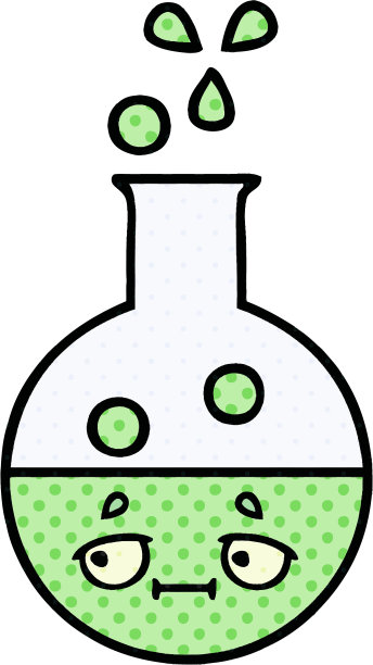 漫画书风格的卡通试管图片下载