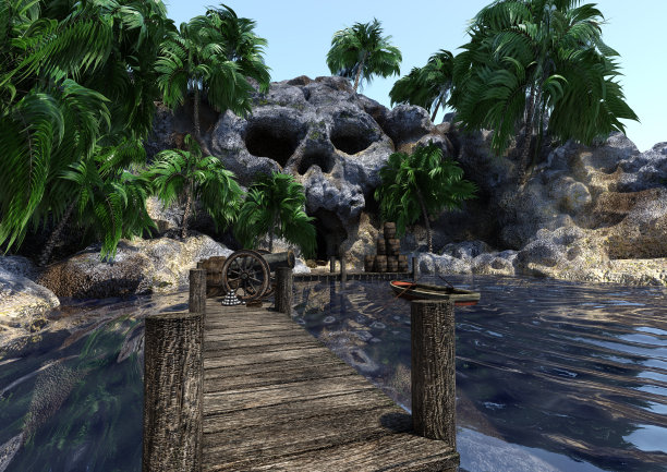 3D渲染海盗岛图片下载