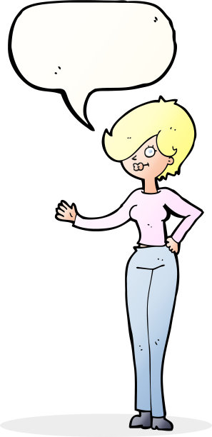 卡通女人挥舞着言语泡泡图片下载
