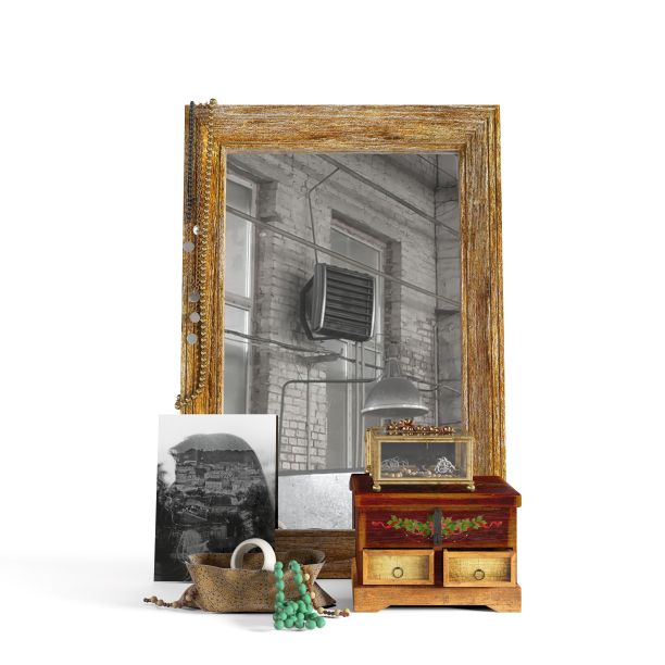 旧框架的3D渲染与建筑视图周围的珠宝图片下载