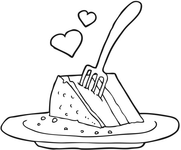 手绘黑白卡通可爱蛋糕图片下载