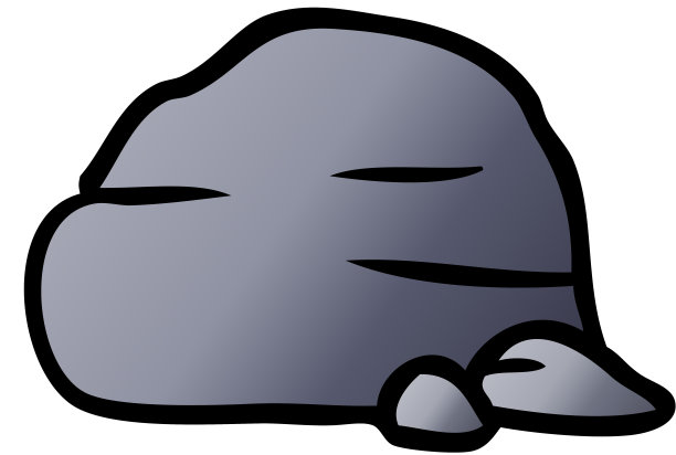 手绘渐变的石头和鹅卵石卡通涂鸦图片下载