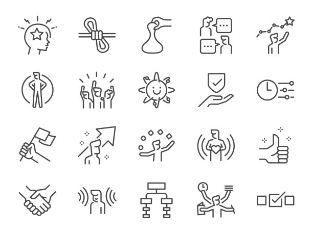 Soft skill icon set. Included the icons as personalities, personal skill, work, mindset, and more.图片下载
