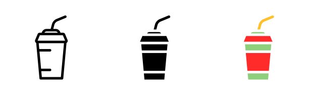 鸡尾酒线图标。酒精，派对，酒吧，俱乐部，假日，餐厅，社交晚会，请客，喝酒，饮料。休闲的概念。矢量图标在直线，黑色和彩色风格的白色背景图片下载