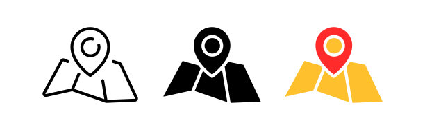 地图线图标。导航设备，导航仪，位置，目的地，方向，地理，gps，旅行，商务旅行。矢量图标在直线，黑色和彩色风格的白色背景图片下载