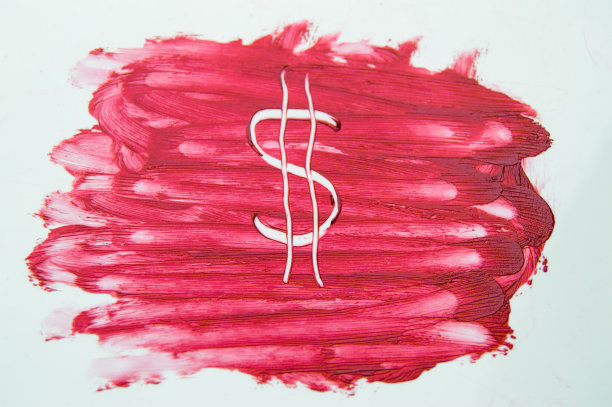 涂上美元符号的质地样品涂抹口红图片下载