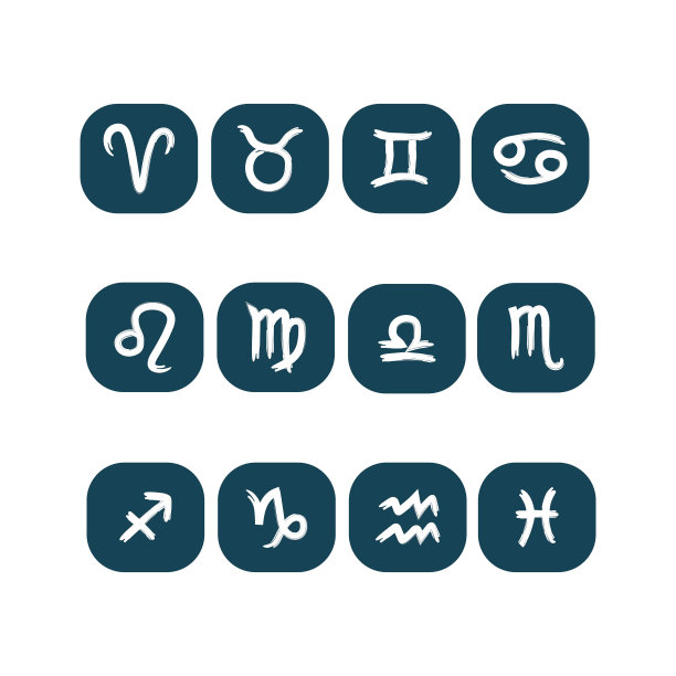 星座图标集矢量设计。图片下载