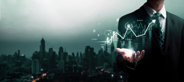 商人工作与数字金融业务图形感知技术图片下载