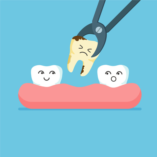 卡通牙是用钳子取出来的。图片下载