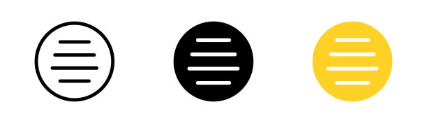菜单按钮图标集：瓷砖、滑块、设置、居中、对齐、应用程序、控制面板、检查清单。白色背景上的线条、黑色和彩色矢量图标图片下载