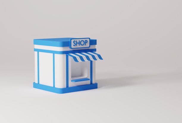Shop模型与单词Shop。图片下载