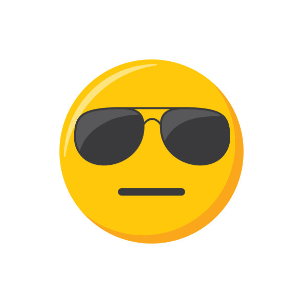 Emoji图标。酷脸表情，矢量插图图片下载