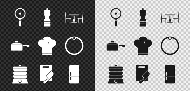 设置炒锅辣椒木桌与椅子图片下载