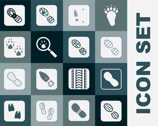 设置人类脚印鞋爪搜索和图标图片下载