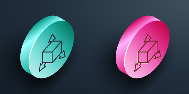 等距线等距立方体图标隔离上图片下载