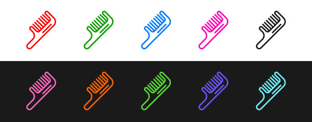 设置线发刷图标隔离在黑色和图片下载