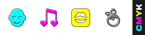 设定浪漫的男人音乐音符音调与心图片下载