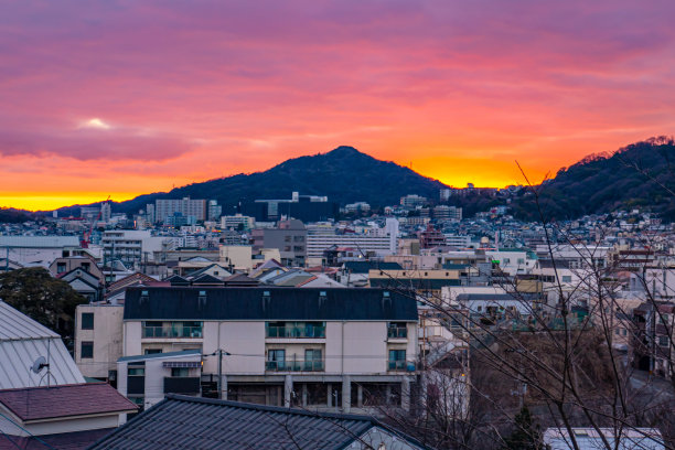 黄昏的城市风光图片下载