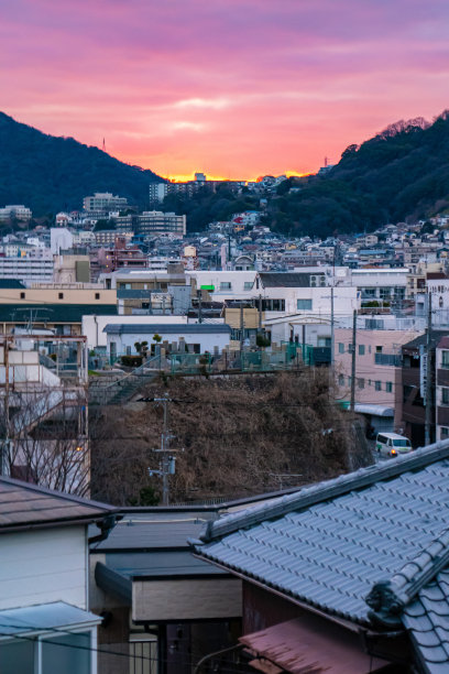 黄昏的城市风光图片下载