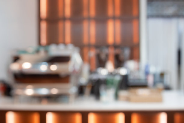 咖啡店与抽象模糊的背景图片下载