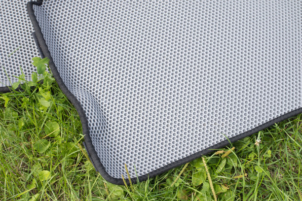 蜂窝橡胶乙烯基汽车地板垫在绿色的草地图片下载