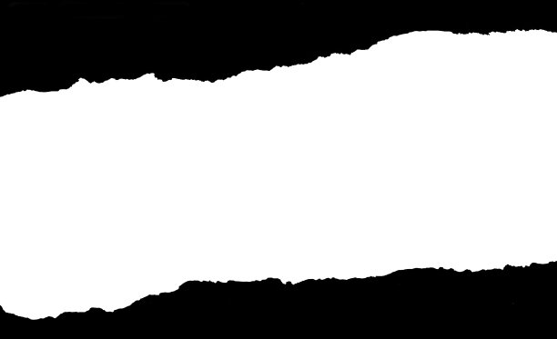 一张撕裂的黑色水平纸透明背景图片下载