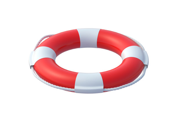 救生圈孤立在白色背景上。三维渲染图片下载