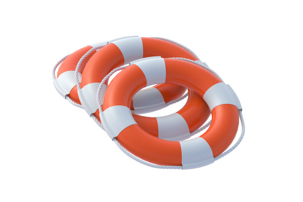 救生圈孤立在白色背景上。三维渲染图片下载