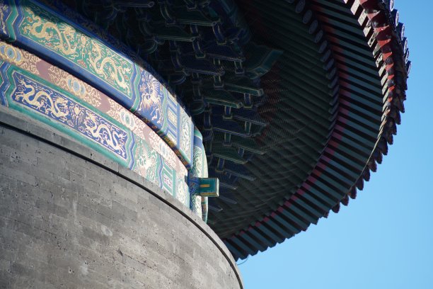 中国北京天坛屋顶美丽景色图片下载