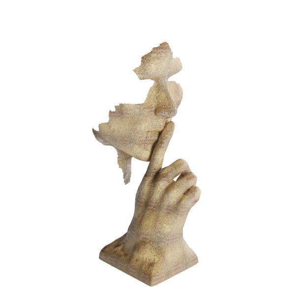 三维渲染的手指上的嘴沉默雕像孤立在一个白色背景图片下载