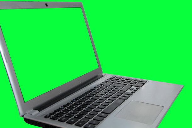 电脑技术笔记本上的色度键背景与复制空间图片下载