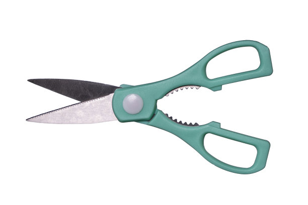 白色背景上的厨房剪刀。特写镜头图片下载