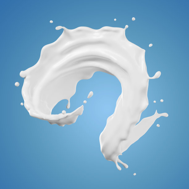 牛奶孤立飞溅螺旋，与裁剪路径3D插图。图片下载