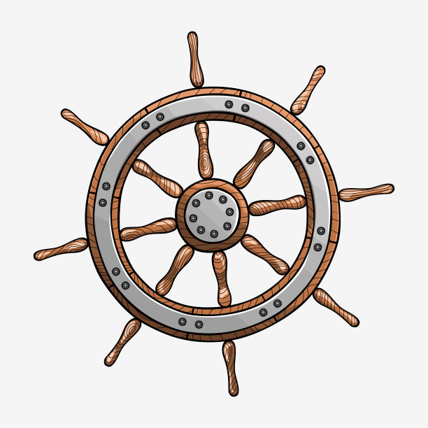 轮船的方向盘。船轮控制图标图片下载