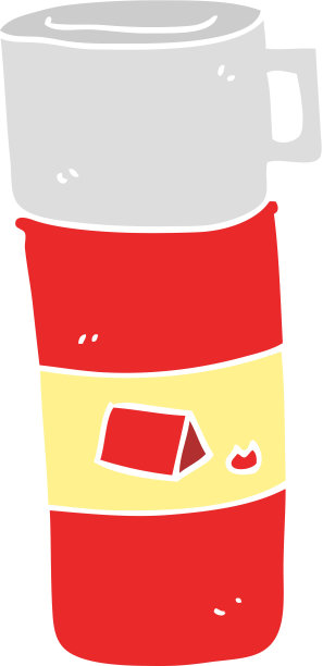 露营瓶的平面彩色插图图片下载