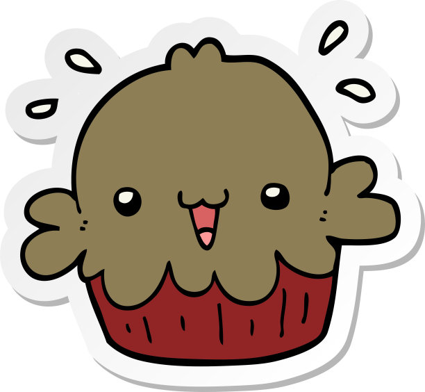 可爱的卡通派贴纸图片下载