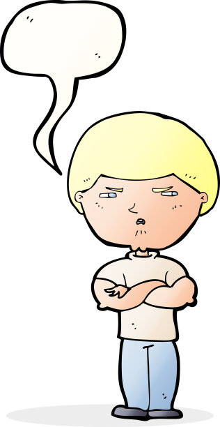 卡通坏脾气男人与语音气泡图片下载