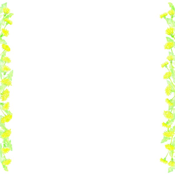 蒲公英田的线条框架。图片下载