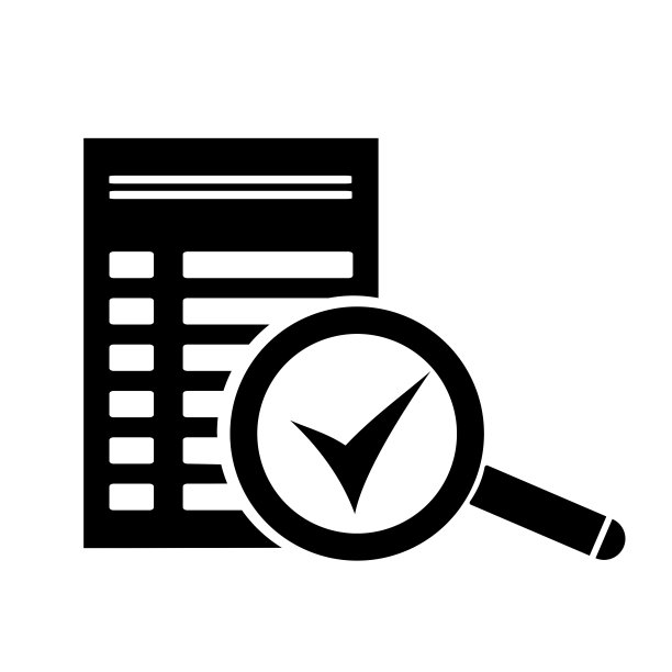 矢量插图，列表图标，放大镜和检查标记。图片下载