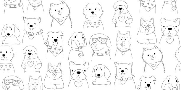 漂亮的图案狗卡通涂鸦图片下载