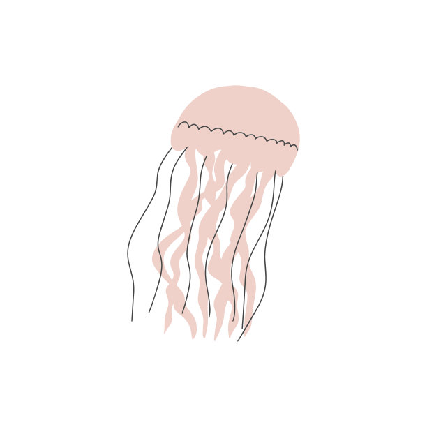 水母人物海洋动物深背景。野生动物插画。矢量插图。图片下载