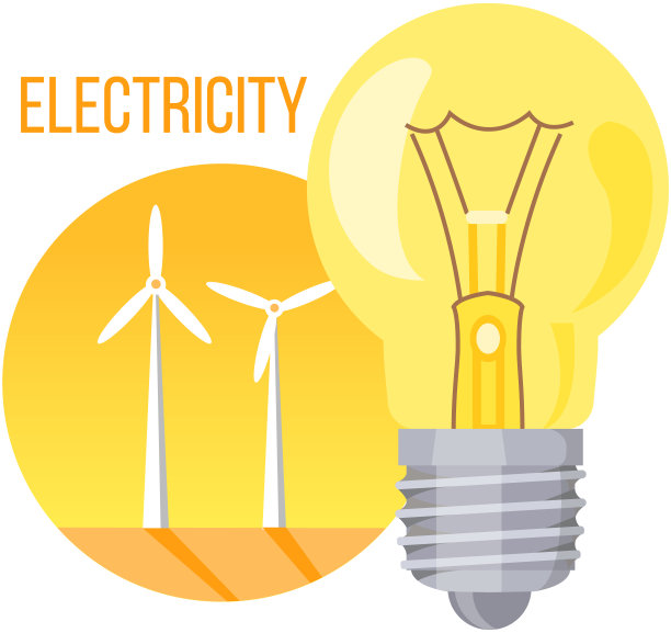 风力涡轮机附近的灯泡。生产环保电力的替代能源图片下载