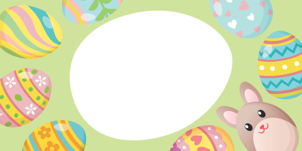 复活节框架兔和鸡蛋。图片下载