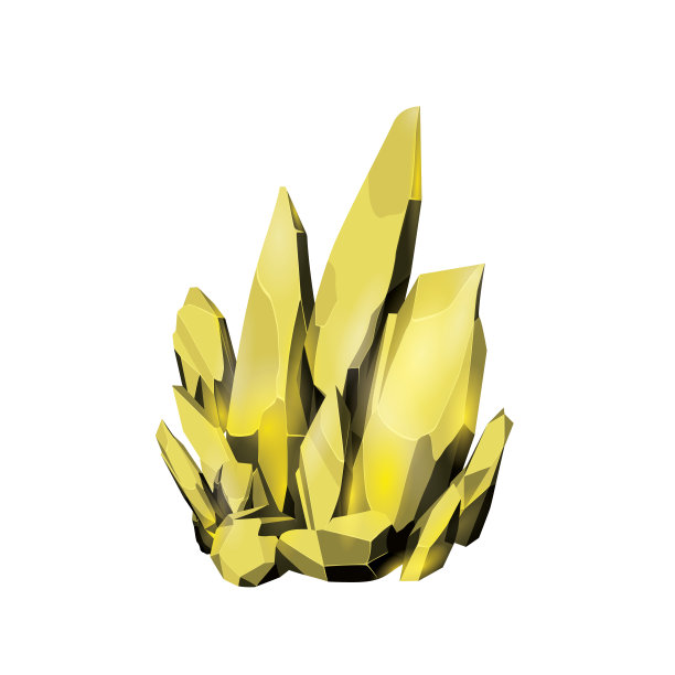 水晶宝石游戏资产收集，卡通魔法宝石和天然矿物，矢量插图图片下载