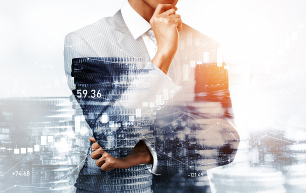 商人工作与数字金融业务图形感知技术图片下载