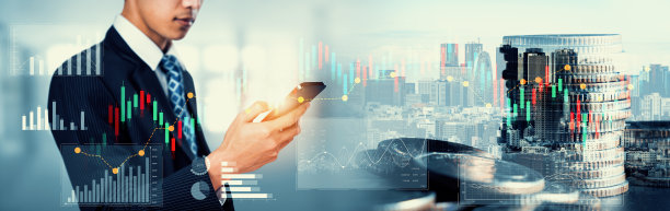 商人工作与数字金融业务图形感知技术图片下载