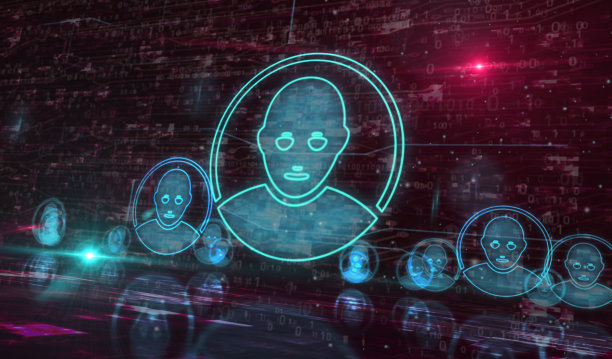 社交媒体聊天和人工智能符号数字概念3d插图图片下载