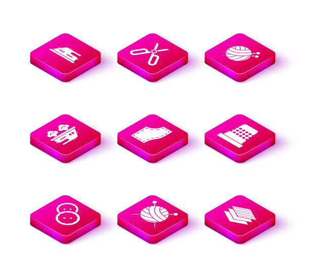 设置衣服纱线球的缝纫按钮图片下载