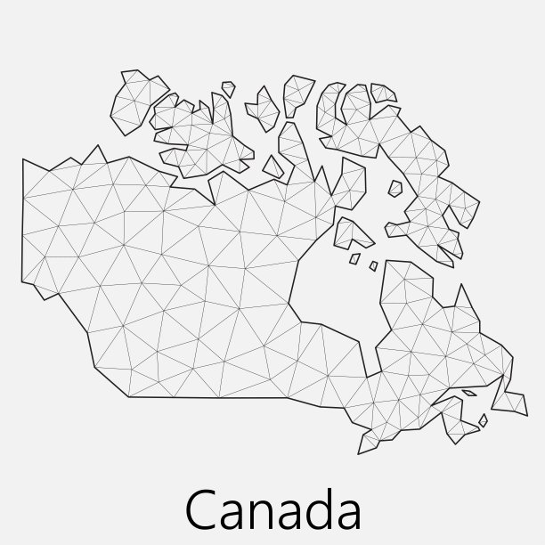 矢量低多边形加拿大地图。图片下载