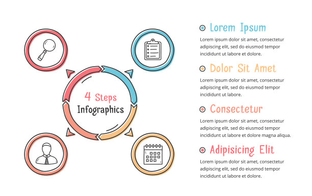 四元素涂鸦圆图图片下载